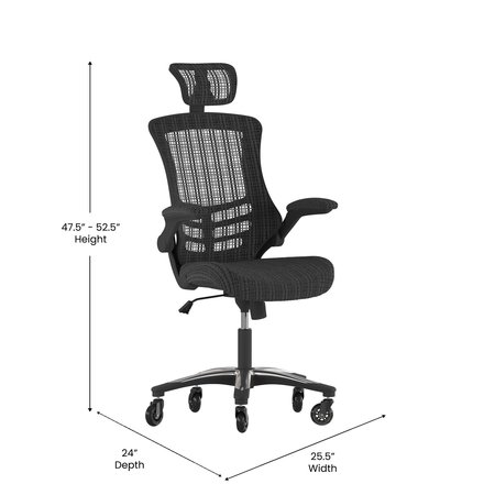 Flash Furniture Black Mesh High Back Task Chair with Roller Wheels BL-X-5H-RLB-GG